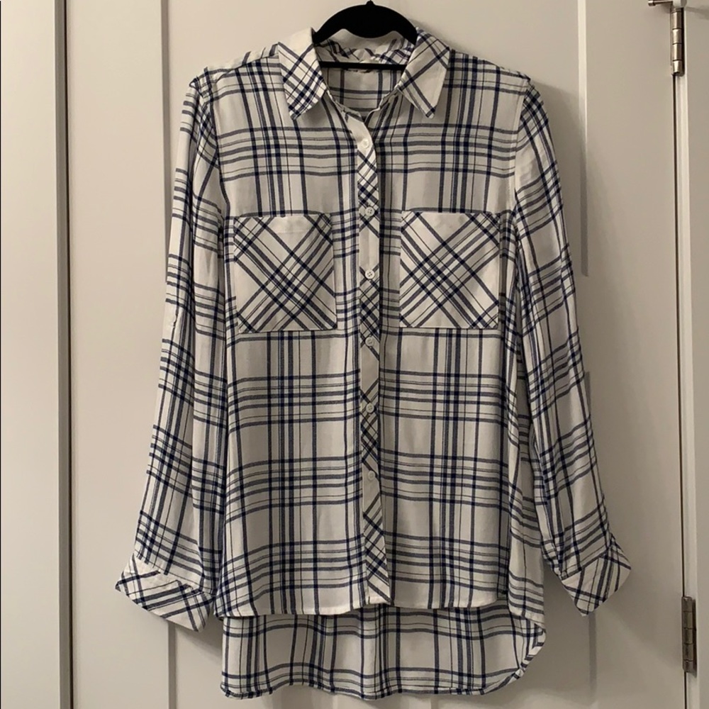 LAJU Omaha Plaid Top Pocket Top